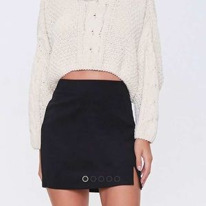 Sexy black suede mini skirt NWT